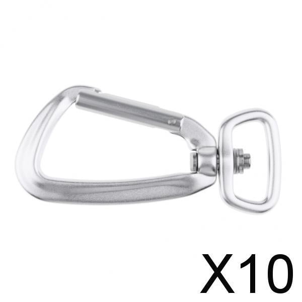 DYNWAVECA 10x D Mousqueton en Forme de Crochet Pivotant Costume pour Porte-Clés Extérieur