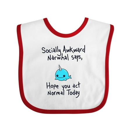 

Inktastic Awkward Narwhal Gift Baby Boy or Baby Girl Bib