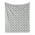 thumbnail image 1 of Grey and White Soft Flannel Fleece Blanket, Raindrops Clouds Sky Nursery Hand Drawn Style Toddler Stormy Weather Graphic, Cozy Plush for Indoor and Outdoor Use, 60" x 80", Grey White, by Ambesonne, 1 of 6