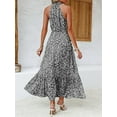 thumbnail image 5 of Sleeveless Women Halter Floral Boho Sun Vacation Long Maxi Summer Dresses, 5 of 6