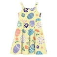 thumbnail image 6 of 2-12 Years Girls' Summer Casual Sleeveless Button Hem Flowing Layered With Pockets Sleeveless Round Neck Dress, 6 of 6