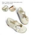 thumbnail image 2 of BURUDANI Toddler Girls Kids Bow-knot Mary Jane shoes Dress Flat Shoes ANGEL-5 IVORY/SATIN Size 7, 2 of 7
