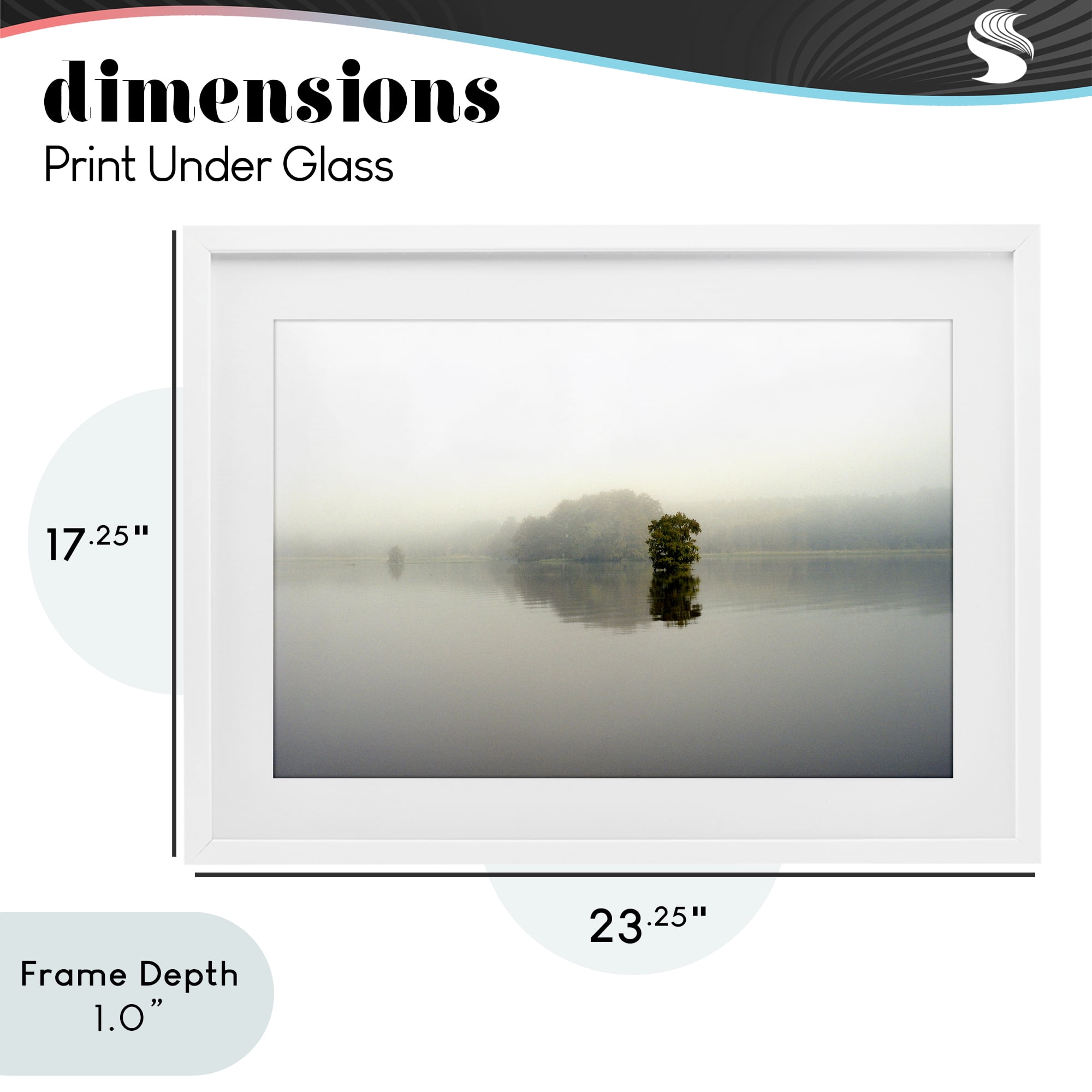 Stupell Industries Misty Lake Reflection White Framed Print Under Glass, design by Gail Peck