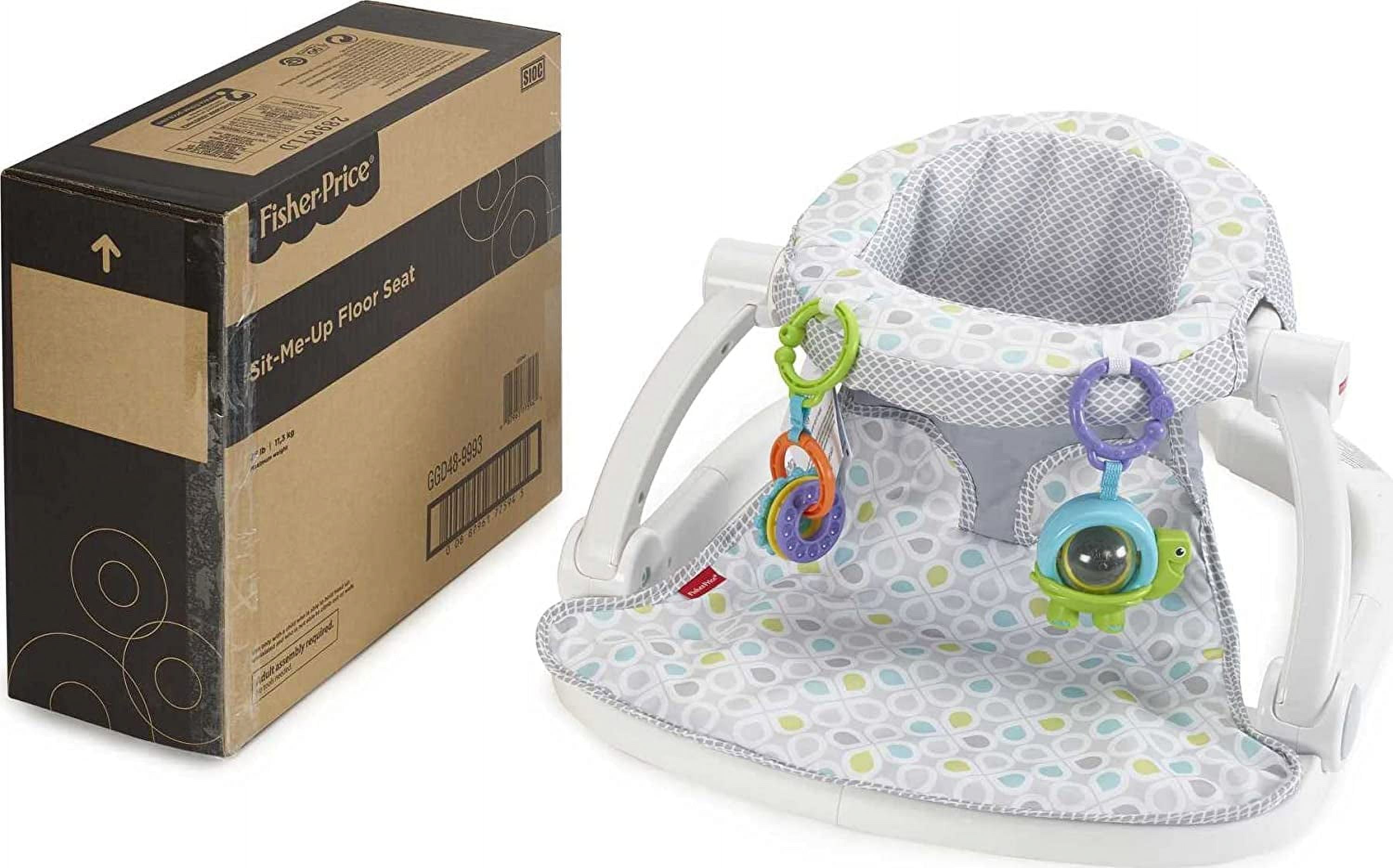 Fisher-Price On-the-Go Sit-Me-Up Infant Floor Seat Gray Hexagon