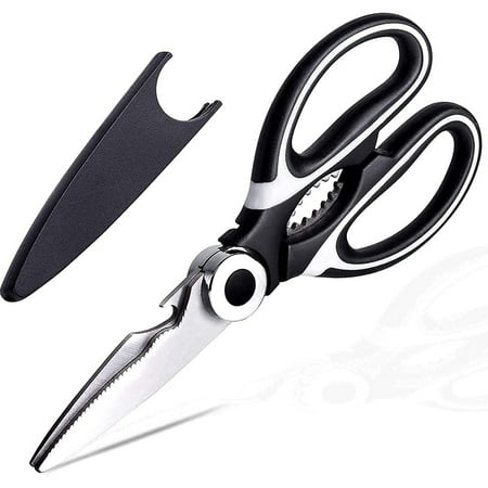 

Kitchen Shears Multi Purpose Strong Stainless Steel Kitchen Utility Scissors with Cover Poulry Fish Meat Vegetables Herbs Bones Dishwasher Safe