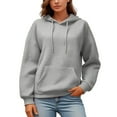 thumbnail image 2 of Essentials Hoodies for Women 2025 Waffle Knit Long Sleeve Plain Hoodie with Pockets Hooded Sweatshirt Women Pullover, 2 of 6