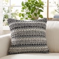 thumbnail image 2 of Ox Bay Drew 18" x 18" Black/Gray Striped Cotton Blend Adult Decorative Throw Pillow, 2 of 7