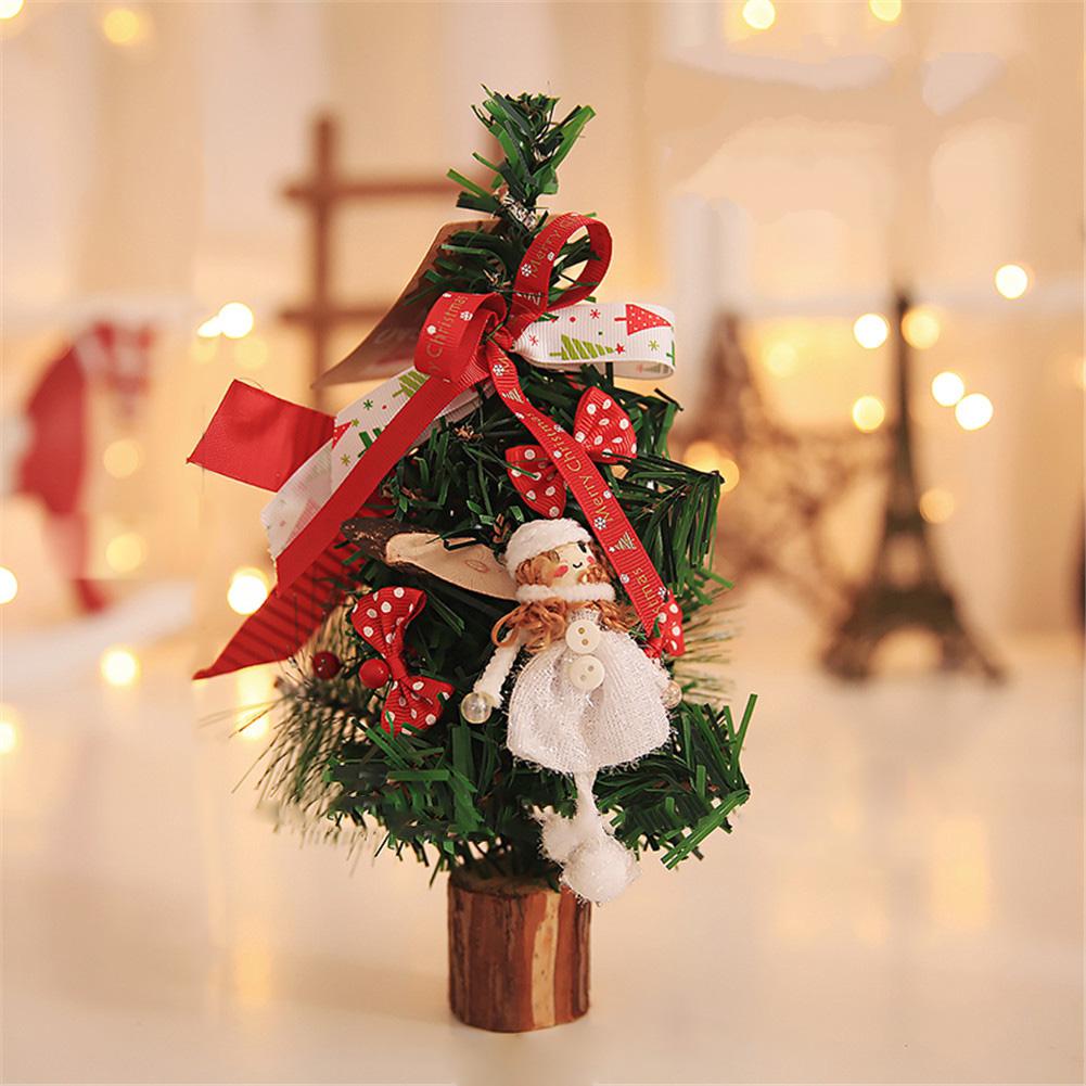 OTVIAP Mini Christmas Tree, Xmas Decor,26cm Mini Small Christmas Desk Tabletop Tree Beautiful 