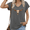 1-Dark Gray, variant on UNISHE Women's Western Longhorn Skull V-Neck Short Sleeve T-Shirt Vintage Cowgirl Country Graphic Tee S-5XL Blue
