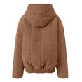 thumbnail image 6 of felwors Women's Quilted Hooded Jacket - Zip-Up Padded Coat with Pockets, Loose Casual Fit for Fall & Winter Brown, XL, 6 of 6