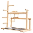 thumbnail image 3 of Parque de juegos de madera jinwen para pájaros juguetes para masticar con bandeja centro de actividades, 3 of 8
