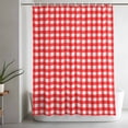 thumbnail image 5 of Shower Curtains for Bathroom-36"x72",Country Red Buffalo Plaid Waterproof Bath Curtain Grommet Shower Curtain Set with Hooks, 5 of 9