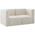 thumbnail image 2 of Meridian Furniture Quincy Cream Velvet Modular Sofa, 2 of 27