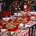 thumbnail image 5 of Hiasan Checkered PVC Christmas Tablecloth Rectangle - 100% Waterproof Spillproof Stain Resistant Wipeable Vinyl Table Cloth for Outdoor Picnic Kitchen Dining, 54 x 80 Inch, Red and White, 5 of 8