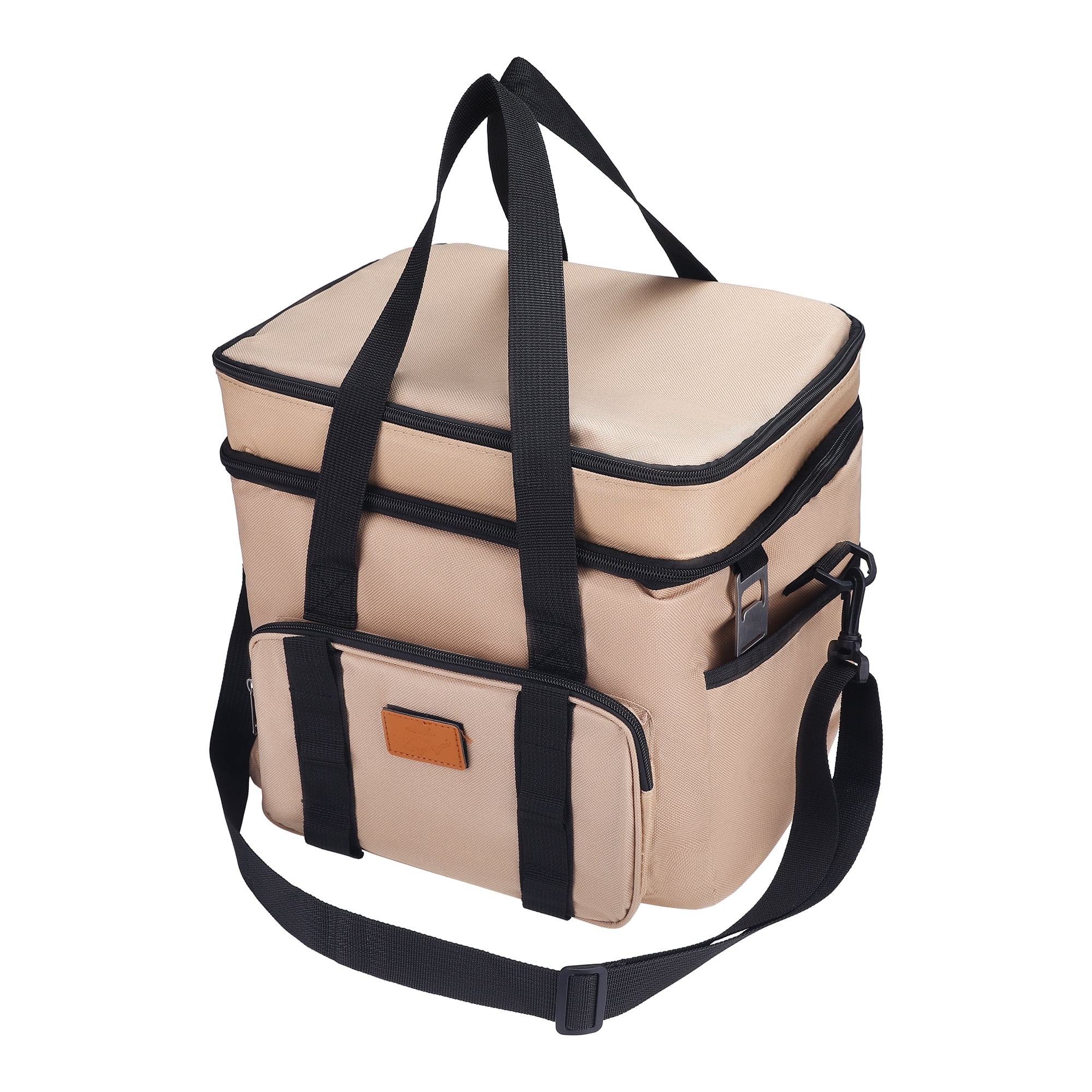 Unique Bargains Reusable Leakproof Lunch Bag for Office  Beach Khaki