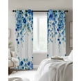 thumbnail image 4 of Spring Blue Floral Blackout Curtains for Bedroom Living Room Darkening Curtains 63 Inches Long Farmhouse Weeping Floral Leaves Window Curtain 2 Panels Set Window Treatment Grommet Drapes 42"x63", 4 of 9