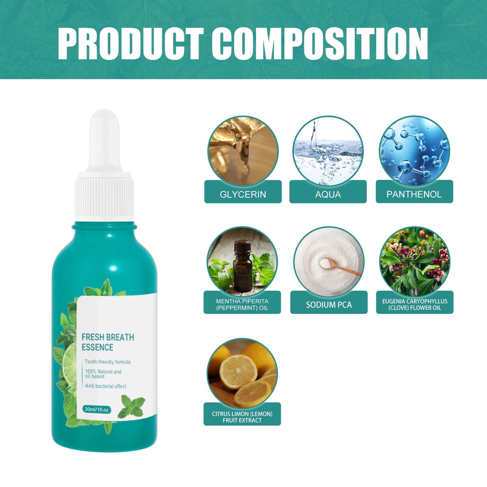 Alvantor Oral Care Fresh Breath Drops Treatment, Minty Freshener, 1 fl oz