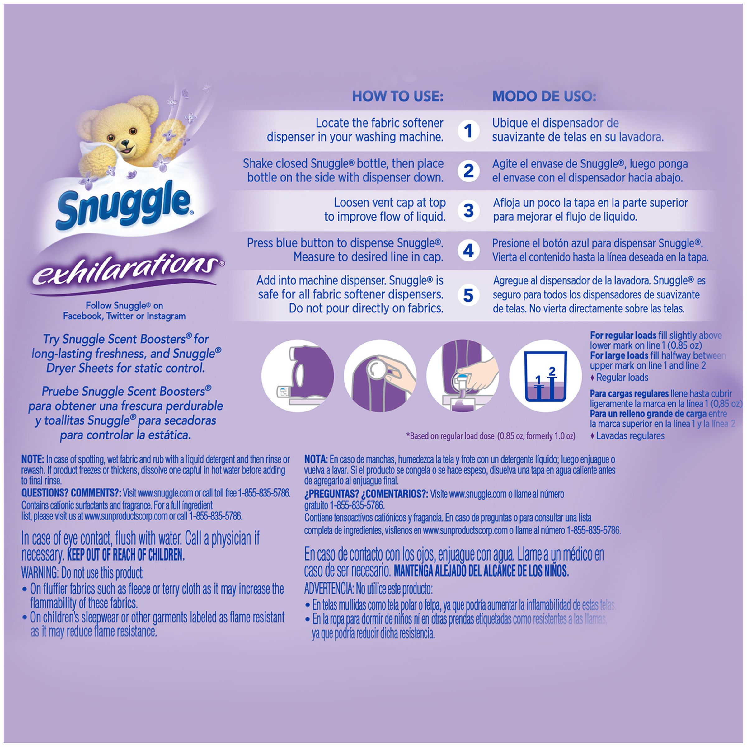 Snuggle Liquid Fabric Softener, Lavender & Vanilla Orchid, 96 Ounce, 112 Loads - image 3 of 5