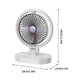 thumbnail image 3 of Wmhnj Ventilador de escritorio porttil recargable por USB con 3 velocidades, luz nocturna y batera 18650, mini ventilador silencioso de 28 x 20 x 12 cm para oficina en casa., 3 of 7