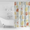 thumbnail image 4 of 60x72 Inch Shower Curtains for Bathroom Orange Yellow Coastal Bath Curtain Decor Nautical Summer Beach Coral Sea Turtle Waterproof Restroom Curtains Shower Set Accessories with 12 Hooks 60 Inch, 4 of 6