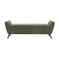 thumbnail image 4 of HOQBN 60" Modern Storage Bench with Mid-Centruy Wood Legs,Bench with Storage for Living Room, Bedroom Olive Green, 4 of 9