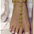 thumbnail image 2 of Boho Flower Coins Barefoot Sandals Anklets Bracelet Vintage Adjustable Silver Disc Tribal Tassel Chain Toe Ring Anklet Summer Beach Waterproof Foot Link Fashion Charm Jewelry Accessories for Women, 2 of 12