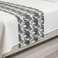 thumbnail image 2 of Wolf Bed Runner, Forest Animals Pattern with Leaves in Greyscale Tones, Decorative Accent Bedding Scarf for Hotels Homes and Guestrooms, Twin, Dark Grey Cadet Blue, by Ambesonne, 2 of 2