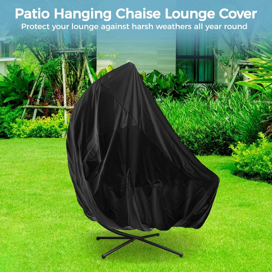 Patio Hanging Chaise Lounge Cover, Waterproof Outdoor Hammock Swing Chair Protector, Outdoor Curved Steel Hammock Lounger Swing Chair Covers. 78 x 73 x 46 inches