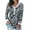 White, variant on Leopard Print Womens Graphic T Shirts Long Sleeve V Neck Button Tee Casual Loose Tunic Top Army Green XXL