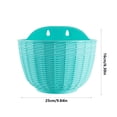 thumbnail image 3 of pstuiky Rattan-Textured Wall-Mounted Flower Pot Semi-Circular Plastic Planter for Indoor Outdoor Decor Large Size 25X16X15Cm, 3 of 6