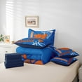 thumbnail image 6 of Feelyou Eat Basketball Sleep Twin Bedding Sets 7-Piece for Boys, Blue Orange Bedding Comforter Set, Modern Sports Theme Reversible Sheet Sets, Super Cozy Room Decor, 6 of 8