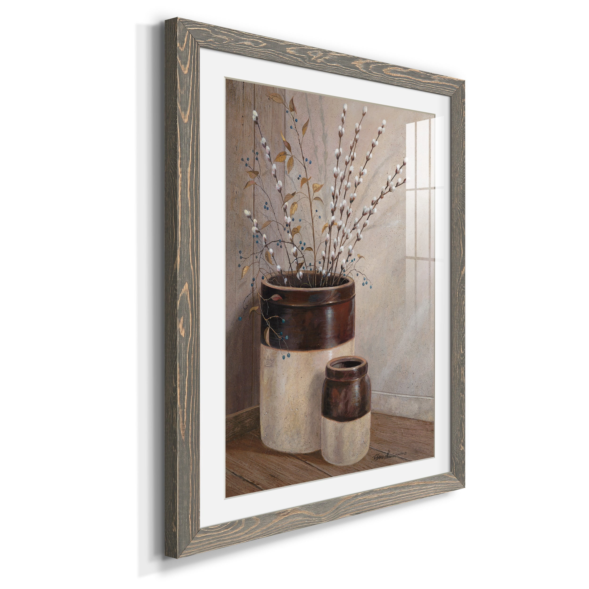 Pussywillows & Spring - Premium Framed Print - Distressed Barnwood Frame - Ready to Hang