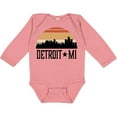 thumbnail image 3 of Inktastic Detroit Michigan Skyline Retro Boys or Girls Long Sleeve Baby Bodysuit, 3 of 5