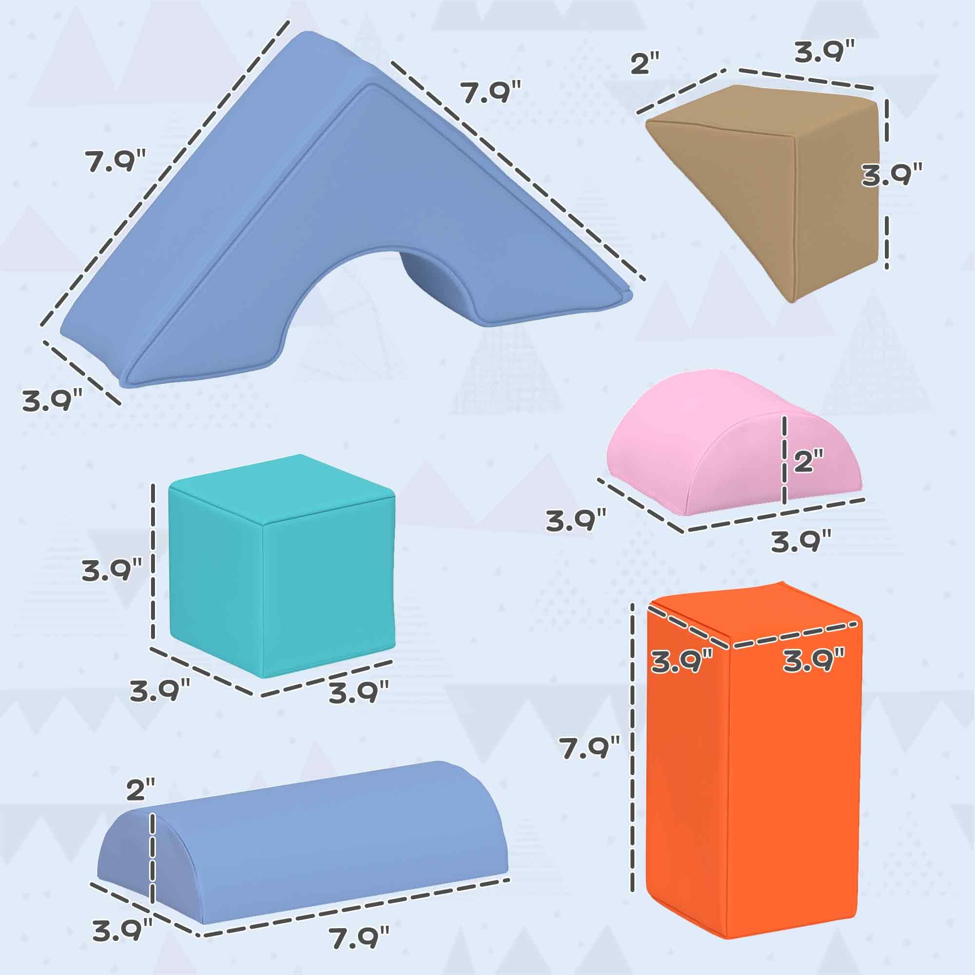 11-Piece Toddler Soft Play Foam Blocks, Transformable Indoor Soft Play Set for 6-72 Months, Color & Shape Learning Play Equipment ASTM Certified
