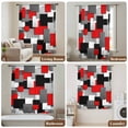 thumbnail image 6 of Red Black Geometric Sheer Curtains 84 Inches Long, Modern Abstract Art Block Light Filering Curtains, Breathable Simi Curtain Privacy Drapes for Living Room Bedroom Lightweight Window Treatment, 6 of 9
