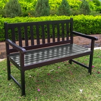 Highland Acacia Wood 49-inch Bench - Black