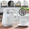thumbnail image 2 of OVENTE 1L Small Electric Kettle with 5 Temperature Preset, Digital Display, 5Hr Keep Warm, Auto Shut-Off, Double-Wall Cool Touch Exterior, Borosilicate Glass,1500W BPA Free Water Boiler, White KD95W, 2 of 8