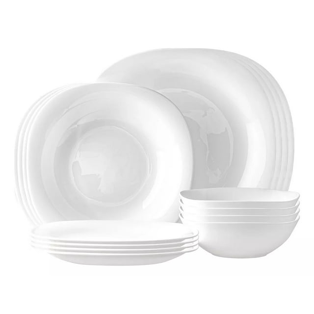Vajilla Moderna Cuadrada De Opal Resistente 4 Personas 16pzs