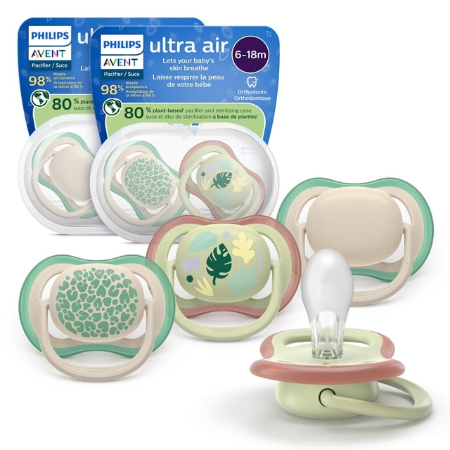 Chupetes AVENT Ultra Air 6-18m Ortodónticos de Silicona Paquete de 4