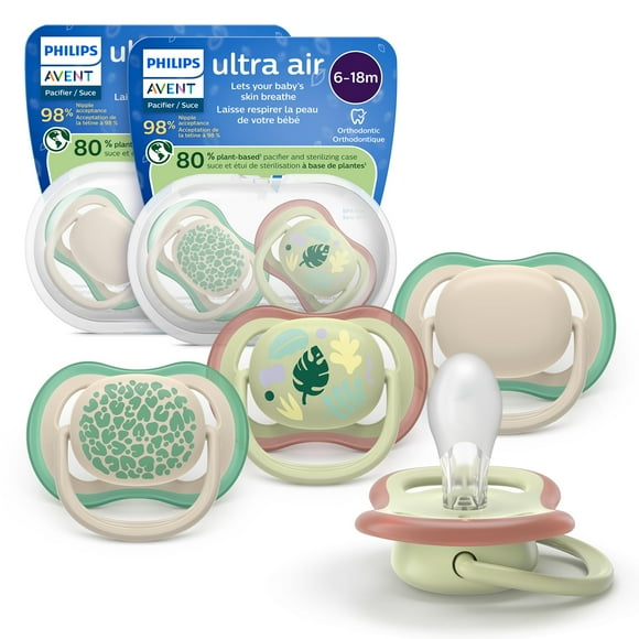 Chupetes AVENT Ultra Air 6-18m Ortodónticos de Silicona Paquete de 4