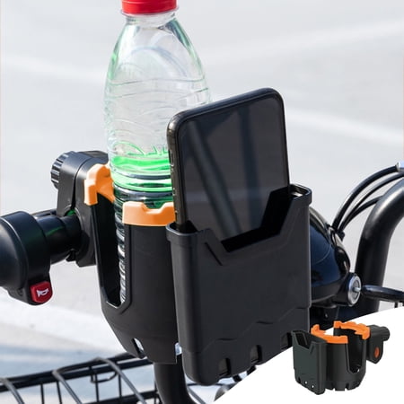 PRINxy Cup Holder with Phone Holder, Bike Cup Holder, 2-in-1 Universal Cup Phone Holder for Stroller, Bike, Wheelchair, Walker, Scooter Orange
