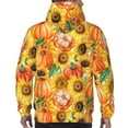 thumbnail image 7 of Pofeuu Pumpkins And Sunflowers Print Mens Casual Hooded Collar Drawstring Hoodies Pullover Sweatshirts Casual Long Sleeve Shirts-Medium, 7 of 7