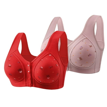Aobny 2 Pack Sleeping Bras for Women Pink Women s Plus Bralette S-5XL Women s Plus Sleep Bras for Women 44