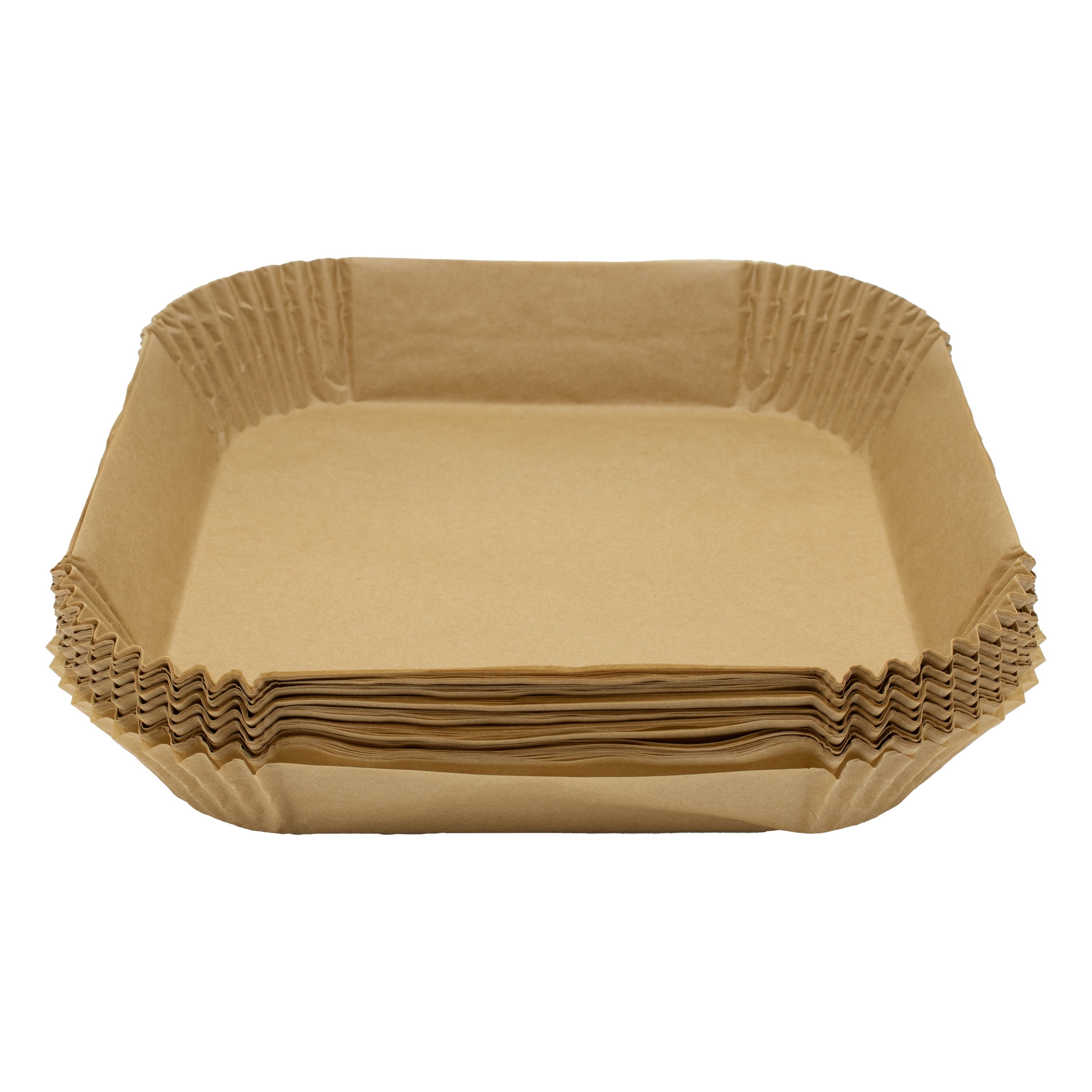 Dynamic Unbleached Bowl-Shaped Air Fryer Paper Liners, 20 x 20 cm, 1,600 Sheets Total (100 Count, 16-Pack)