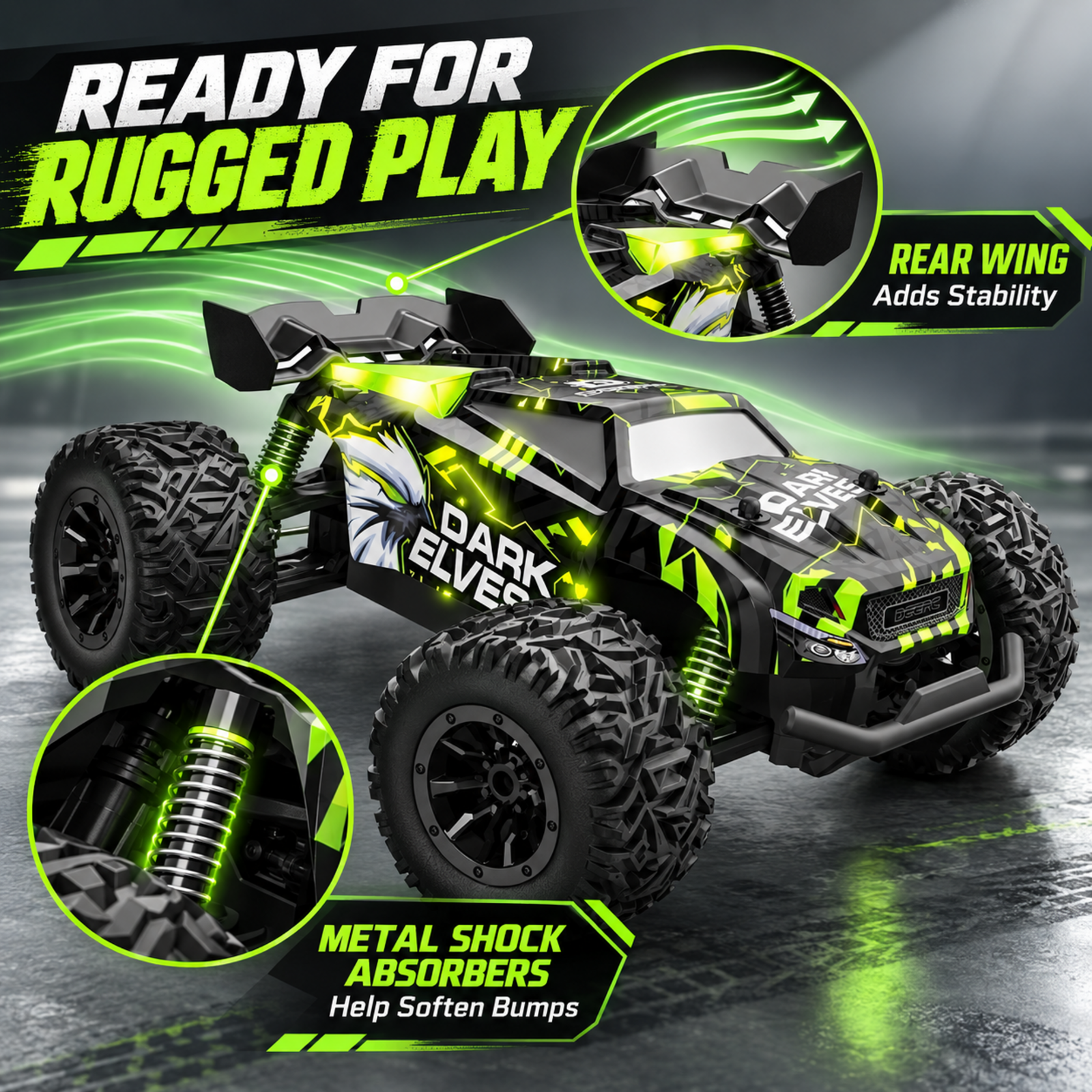 Wefone Lightning Hawk Glow RC Monster Truck photo 8