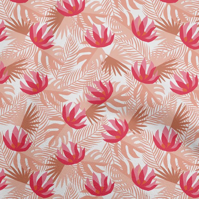 oneOone Tissu Georgette Viscose Pêche Matériel de Robe Florale Tissu Imprimé Tissu au Mètre 42 Pouces de Large