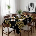 thumbnail image 6 of Black Christmas Table Cloth Waterproof Tablecloths, Winter Xmas Snowflakes Textured Tablecloth Dining Table Cover for Kitchen Party Tabletop Outdoor, Rectangle Tablecloth 60x84 Inch, 6 of 9