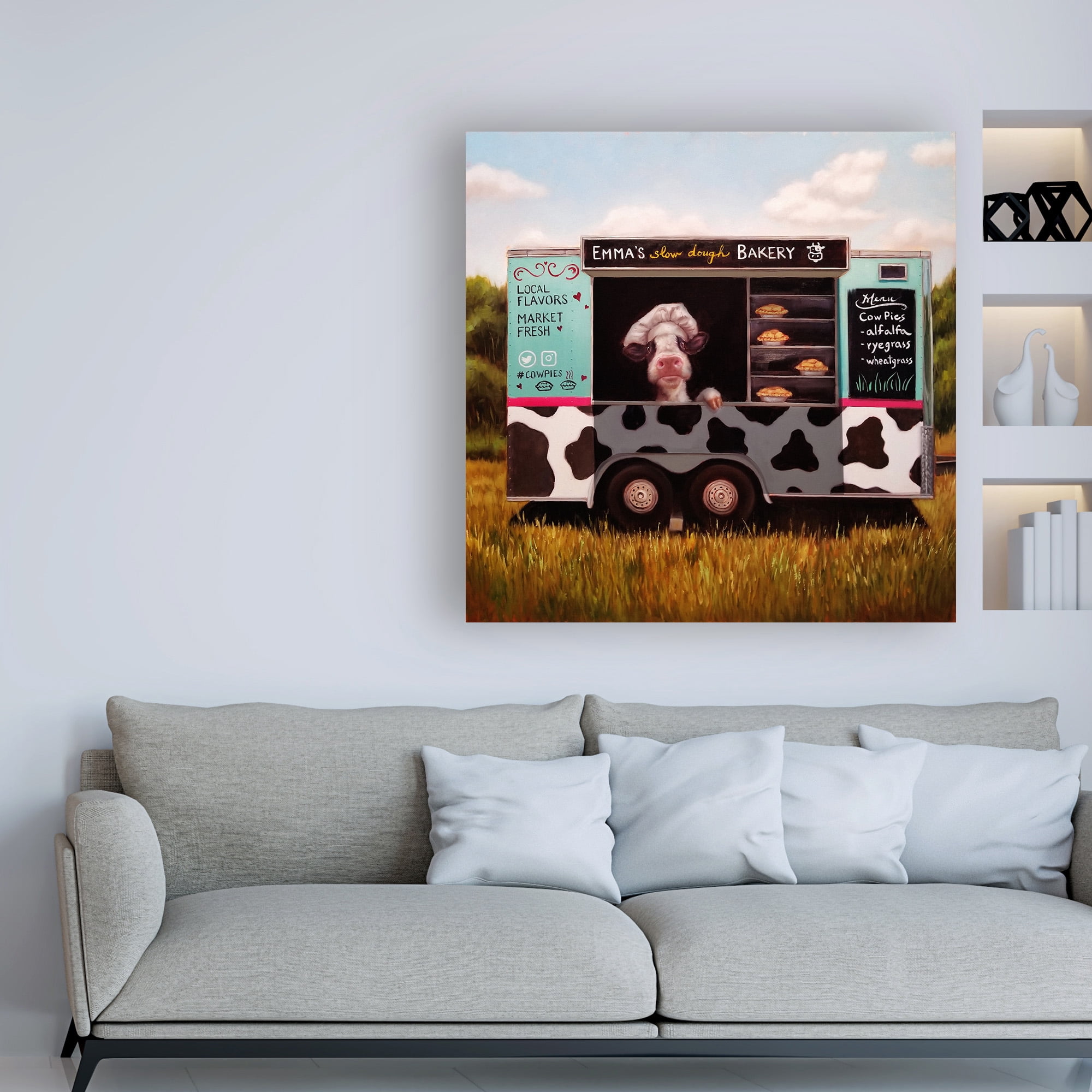 Trademark Fine Art 'Cowpies' Canvas Art by Lucia Hefferna