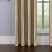 Curtainworks Malta Indoor Curtain, Polyester Room Darkening Faux Silk Grommet Single Panel, Sand, 50 x 84