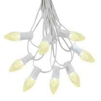 Novelty Lights 25 Foot C7 LED Christmas Light Set, Hanging String Lights, White Wire Clear